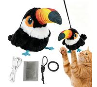 pour chat en peluche rechargeable Simulation Flapping Bird | Jouet pour chat en forme d'oiseau qui vole des ailes et des picots pour l'enrichissement des animaux de compagnie