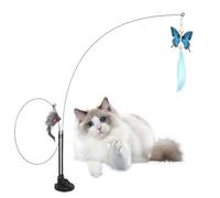 pour chat - jouet chat teaser, catcher de chats interactifs et baguettes d'exercice, aspiration montée bâton de jeu | conception à clip en fil d'acier durable pour l'entraînement