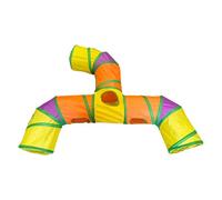 Pour chat, tube pour chat, jouets pour chat à 3 voies, jouets pour animaux de compagnie, pliable en forme d'arc-en-ciel pour chat | Jeu Bored Pet avec trou pour regarder, pour chat