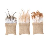 Pour Chats À L'À Chat 3 Pièces En Lin Naturel Avec Clochette Teaser