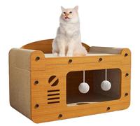 Pour chats - Carton dense et lit pour chat en carton ondulé | Résistant à l'usure toute l'année - Avec balles de | Maison à gratter robuste pour chatons et animaux domestiques à l'intérieur