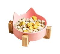 Pour chats - Céramique+bois, 4,92 x 4,92 x 2,48 pouces pour animaux antidérapants et résistants | pour chats sans désordre avec structure en bois surélevée, mangeoire pour animaux Domes
