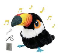 pour chats d'intérieur en peluche rechargeable à activation tactile | Jouet pour chat en forme d'oiseau qui abat des ailes et des picots pour jouer à l'ennui des chatons