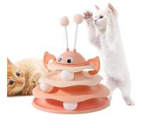 pour Chats D'Intérieur Tour À Plateau Tournant 3 Niveaux avec Billes