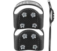 Pour Chaussures De Randonnée - Options De Taille Flexibles, Pinces À Glace En Acier Inoxydable, Crampons De Pince De Pêche De Raquette À Neige 5 Adhérents, Sécurité Améliorée, Couvertures De Lampe À