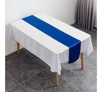 pour Chemin de table en satin - 30 x 275 cm - Parfait pour les occasions spéciales et événements pour mariages, anniversaires de mariage - Bleu, 5GDXL1AQBOQ46X71MA66Q15