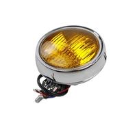 Pour Chopper Pour Bobber Pour Café Pour Racer Phares De Moto Universels 4,5 Pouces Protection Moteur Rétro Feu Antibrouillard Auxiliaire Phare Avant Moto(Chrome Yellow Lens)