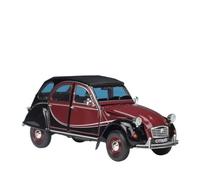 pour Citroën 2CV 6 Charleston Classic Car 1:24 Alliage Moulé sous Pression Modèle Simulé Décoration Maison Cadeaux(Red)