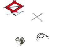 pour Citroen C3 KIT d'urgence AUTOMOBILISTES CRIC Un PANTOGRAPHE avec Une Base en Acier + CLÉ en Croix pour DÉROULER Les BOULONS 17, 19, 21 UND 23 MM