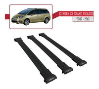 Pour Citroen C4 Grand Picasso 2007-2013 Barres de Toit FLY Modèle Railing Porte-Bagages de voiture 3 BARRAS - Noir