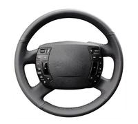 pour Citroen C5 2008-2017 Noir Cousu À La Main Couverture Volant Voiture Pièces Automobiles Housse Volant Voiture(White Thread)
