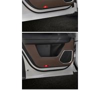 pour Civic Carbon Leather Kick Mat Bande De Seuil De Porte Spécial Véhicule Anti-Rayures Protection Intérieure Modification Autocollant Insert Porte-gobelet(Brown)