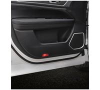 pour Civic Carbon Leather Kick Mat Bande De Seuil De Porte Spécial Véhicule Anti-Rayures Protection Intérieure Modification Autocollant Insert Porte-gobelet(Noir)