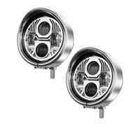 pour Classic pour Custom Garniture De Bord Couvercle Feux Antibrouillard Phares Avant Chromés Feux De Moto 4,5'' Headlight Motorbike(Clear Lens)