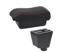 pour Clio 4 3 III IV Accoudoir De Voiture Boîte De Rangement Support Cendrier Accessoires De Surface Incurvée Boîte Rangement D'accoudoir(C Black Red NO USB)