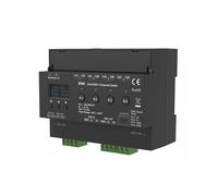 Pour Commutateur DMX 4 Canaux avec Écran D'Affichage OLED Relais 4 Canaux Sortie Contact Sec 4 Adresses DMX-RDM Rail Din 100-240VAC