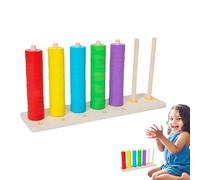 Pour compter, outils mathématiques pour enfants - Jouet de support informatique en bois, anneau interactif arc-en-ciel pour compter l'aide didactique, jouet pour apprendre les mathématiques, jouet ed