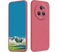 Pour Coque Honor Magic 5 Pro, Huawei Honor Magic 5 Pro Protection Des Bords Droits, Silicone Liquide Case Ultra Mince Antichoc Original Rose Housse Camellia