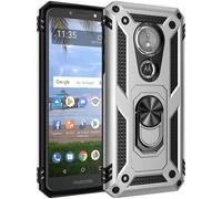Pour Coque Moto E5 Avec Aimant Anneau Support, 360°Double Couche Renforcée Défense Bumper Antichoc Armure Housse Etui Avec Protection Écran-Argent