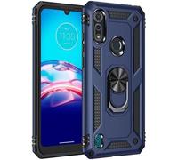 Pour Coque Moto E6i Avec Aimant Anneau Support, 360°Double Couche Renforcée Défense Bumper Antichoc Armure Housse Etui Avec Protection Écran-Bleu