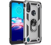Pour Coque Moto E6i Avec Aimant Anneau Support, 360°Double Couche Renforcée Défense Bumper Antichoc Armure Housse Etui Avec Protection Écran-Argent