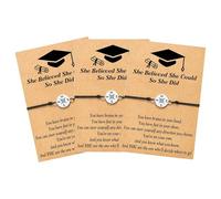 Pour Couleurs Messages Avec Bijoux des diplômes en de cœur 1 pièce Bracelet et 1 pièce Carte Un excellent pour ceux qui se lancent dans un nouveau de vie. Cadeau Quartz Bracelet Pour Mm (J, One Size)