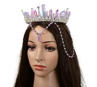 Pour couronnes en cristal avec élégante mariée pour coiffure, diadèmes décoratifs en métal, concours de beauté, bal de fin d'année