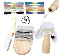 Pour Créer des Patchs - Ensemble Complet D'outils De Tissage Portable | Kit De Tissage De Champignon Pour Ramment - Adultes Femmes Amateurs De Et Réparation De Vêtements