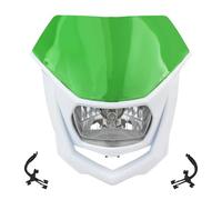 Pour CRF Pour Suzuki KLX150 WR450 Motocross Universel Moto Phare Lampe Halogène Accessoires Phare Avant Moto(Green White)