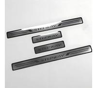 pour Dacia Sandero III Stepway 2020-2022, 4 Pièces Protection Seuil de Porte de Voiture, Acier Inoxydable PéDale Bienvenue Garde Plaque Protections Bandes Accessoires