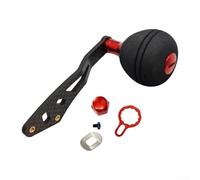 Pour Daiwa, pour moulinet de moulage Shimno en carbone, poignée à bras unique, boutons en EVA modifiés (type main droite, rouge)