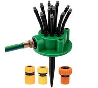 Pour de grandes surfaces de jardin - Dispositif d'arrosage goutte à goutte réglable à 360 ° - Avec piquet et 3 raccords - Pour extérieures, fleurs, parterres surélevés, pelouse, jeu d'enfant
