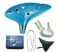 Pour Débutants ocarina Ocarina Alto En Do 12 Notes En Céramique Avec Recueil De Chansons Cordes Et Étui De Transport(Sky blue with box)