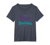 pour Decisions Bartenders for Women Cocktail Humour T-Shirt, Femme Grandes Tailles, Bleu Chiné, 4X