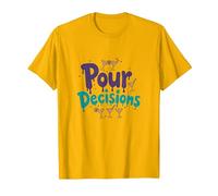 pour Decisions Bartenders for Women Cocktail Humour T-Shirt, Homme, Doré Vif, L