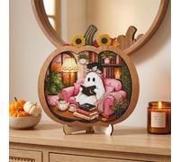 pour déco Festive Maison Citrouille avec Support Stable 20cm(SCM3103) | Thème festif, scène après-midi thé, design charmant, ambiance chaleureuse, décoration intérieure