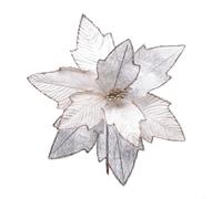 pour déco Noël pour fleur 30cm pour Fêtes et Mariage pour déco(White) | Taille 30cm, effet scintillant, tissu et plastique, pour idéal sapin, design élégant