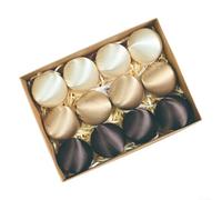 pour déco Sapin de Noël 12 Boules Satin 6cm pour intérieur (3 Color B) | Finition satin luxueuse, fil de soie qualité, aspect brillant, touche élégante, pour durable et léger
