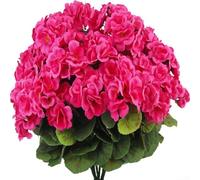 Pour décoration extérieure avec géraniums artificiels de 35,6 cm, 3 lots pour enrichir votre jardin et votre espace de vie (rose rouge)