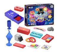 pour des tours de magie simples: kit magique, set de magicien avec baguette et commentaire vidéo, kit de magie de Noël pour débutants : maquillage magique