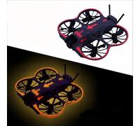 Pour DJI NEO 2, Kit d'autocollants décoratifs lumineux de drone, autocollants de peau imperméables Film protecteur anti-rayures (Orange-rouge lumineux)