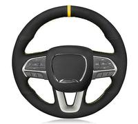 pour Dodge pour Challenger pour Charger pour Durango Volant Voiture Cousue À La Main Accessoires Housse Volant Voiture(Yellow Thread)