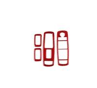 Pour Dodge Pour Journey 2011-2017 Garniture De Panneau Commande Lève-vitre Intérieur De Voiture En Fibre De Carbone(Red RHD)