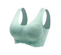 Pour dormir sans anneau en acier, soutien-gorge de sommeil, sous-vêtements en latex, dos sans trace, barre de cœur, ensemble de sous-vêtements, vert, 3XL