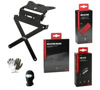 pour Ducati Monster 696 KIT pour Motocyclette Porte-Plaque Universel+Support+RÉFLECTEUR+LUMIÈRE LAMPA Produits APPROUVÉS ET COMPATIBLES