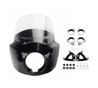 pour Dyna Wide Glide FXDWG 2006-2017 Carénage De Phare Et Protection Pare-Brise pour Moto Couvre Phare Moto Carénage Avant(C)
