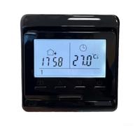 pour e51 Programmable Thermostat 16A Electric Heating Control(3A Black) | Real-time digital screen, large clear display, simple button control, beginner friendly operation, easy daily adjustment