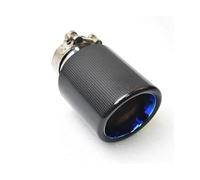 Pour E71 E46 X5 F15 Embout D'échappement De Voiture Tuyau Bleu Uni Brillant Carbone Bord Biseauté Tuyau De Silencieux 1Pc(73-101MM)