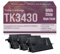 pour ECOSYS PA5500x MA5500ifx Cartouches de Toner Compatible Cartouche de Toner Noir TK3430 Haute capacité pour Kyocera ECOSYS PA5500x MA5500ifx Imprimantes avec Puce,TK3430-3PC
