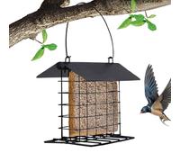 Pour écureuils avec - 12 cm, pour oiseaux en fer à l'épreuve | Support à gâteaux suspendu - Toit résistant aux intempéries | Station d'alimentation pour oiseaux sauvages